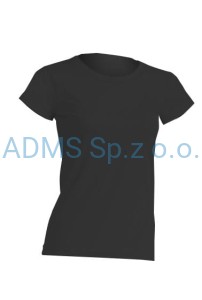 T-shirt damski comfort regular (S-XXL) ze znakowaniem termotransferem jednobarwnym