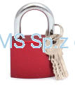 Kłódka żeliwna kolor, 3 klucze AB KZK 40 czerwona.png