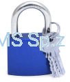 Kłódka żeliwna kolor, 3 klucze AB KZK 40 niebieska.png