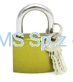 Kłódka żeliwna kolor, 3 klucze AB KZK 40 żółta.png